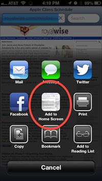Add a Shortcut to iPhone Home Screen