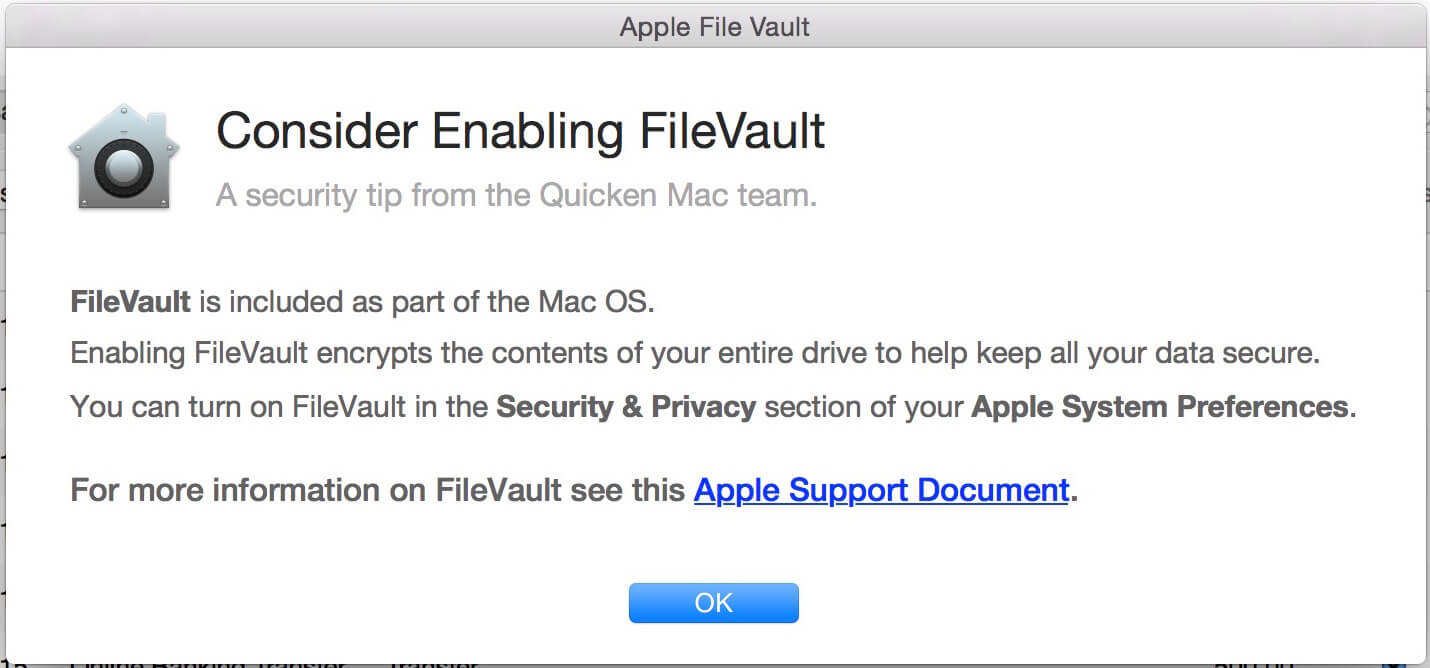 Quicken Apple File Vault