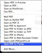 Saving PDFs into iTunes for iBooks