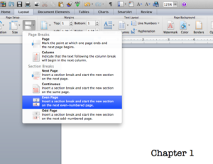 Even and Odd Section Breaks in Word