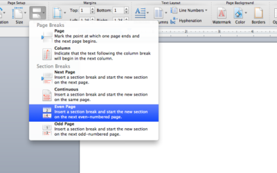 How to Use Odd Section Breaks to Format Your Book in Word