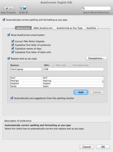 AutoCorrect on a Mac