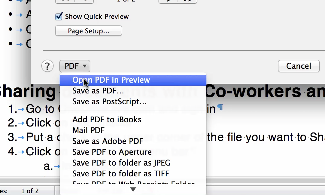 where is print preview in excel for mac