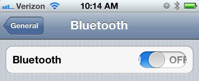iPhone Bluetooth Off