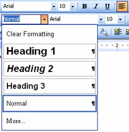Styles in Microsoft Word