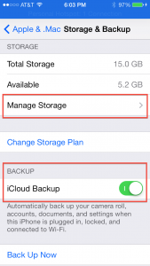 iCloud Storage and Backup