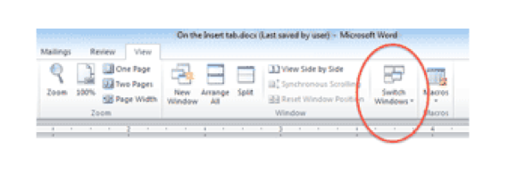 microsoft word keyboard shortcuts switch between documents