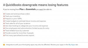 Downgrade QBO Plus to QBO Essentials